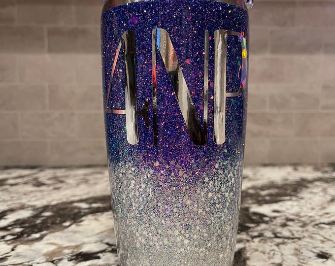 The “Plumb Crazy” glitter tumbler