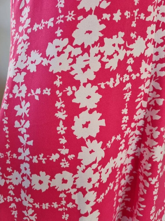 Gorgeous 1970s Hot Pink Floral Maxi Dress // vint… - image 6
