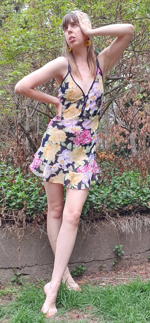 90s floral slip dress