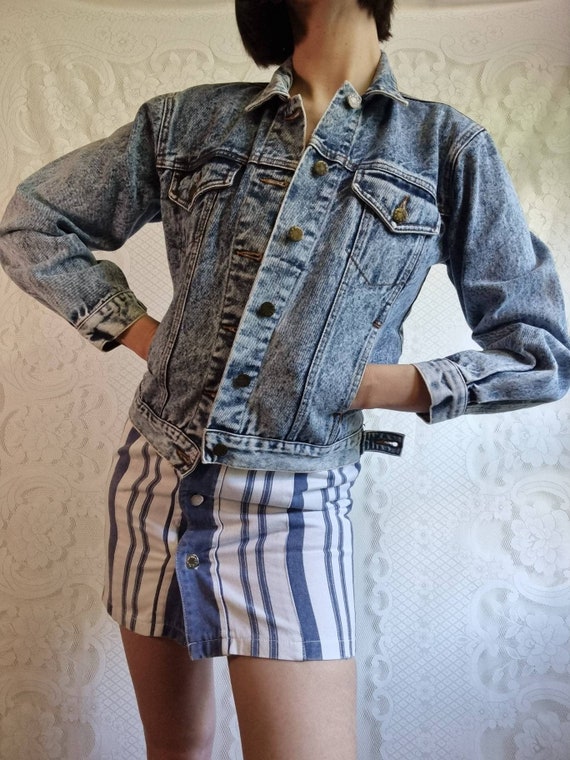 Rad 1980s Acid Wash Denim Jacket // vintage / retro /… - Gem