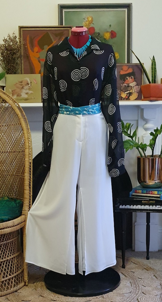 Amazing 1980s White Palazzo Pants