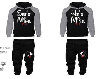 Hes Shes So Lucky Cute Boyfriend Girlfriend Gift His and Hers Matching Couples Hoodie Sweatshirts Set