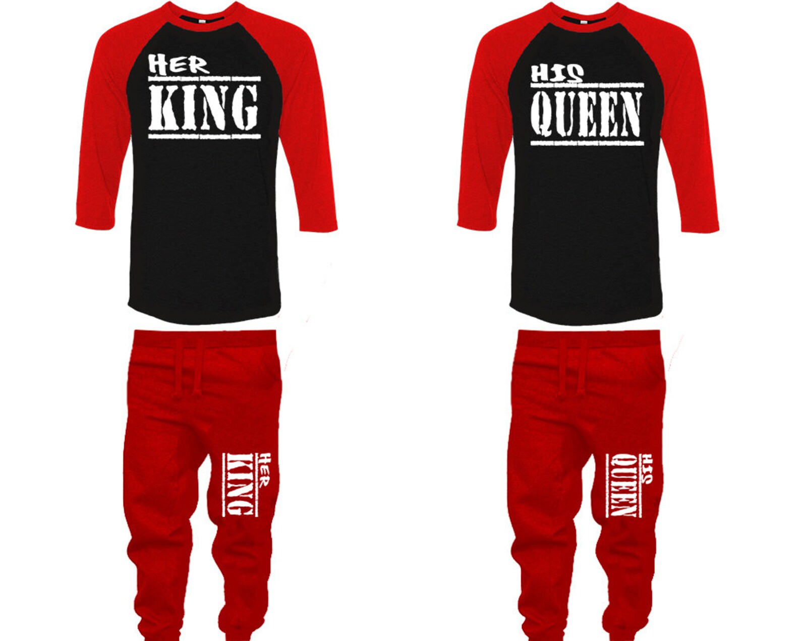 Her King His Queen Jogger Pants Matching Shirts Christmas | Etsy