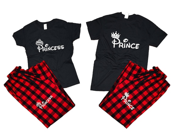 Princess Prince Matching Pants T Shirts for Couples Pajamas Flannel Christmas Gift Wedding Anniversary Vacation 4 Items Sold Separately Etsy Canada
