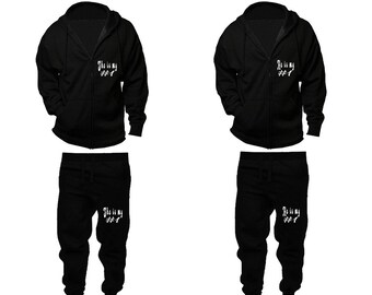 couple matching tracksuits sweatpants Full zip Hoodie Jogger pants Clothing, Women Joggers Men Joggers tracksuits 4 items Sold Separately