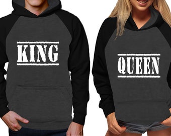 Couple Christmas gift King Queen Hoodies  sweaters Christmas hoodies, Married couple outfits, Sweatshirt Pullover Hoodies SOLD Separately!