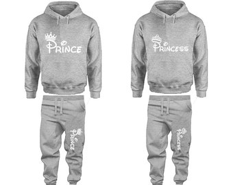 Princess Prince Hoodie Jogger pants Christmas gift Clothing, Women Joggers Men Joggers King Queen Hoodies Matching 4 items  Sold Separately