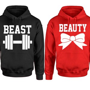 Beauty Beast Couple Hoodies, Matching Couple Hoodies, Couple Hoodies, Sold Separately image 3