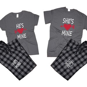 He's Mine She's Mine Couple Shirts Pajamas Flannel - Etsy