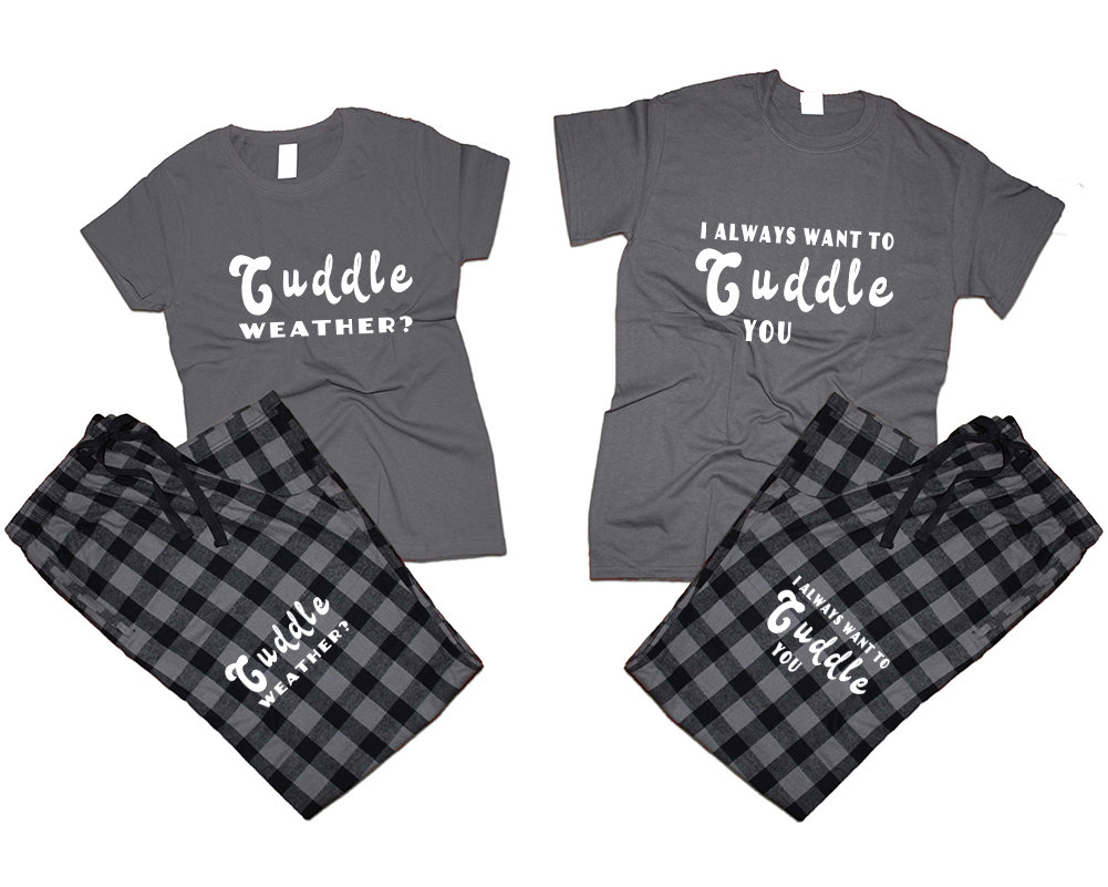 Christmas Couple Pajamas Sets Matching T Shirts Pants Cuddle - Etsy