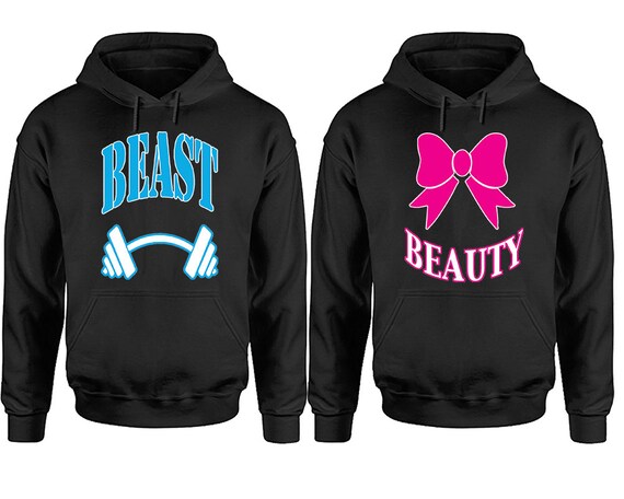 beauty and beast couple hoodies