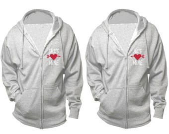 Couple Valentine sweaters, couple zip up hoodies, bride groom married outfits, engaged photo outfits, sold separately