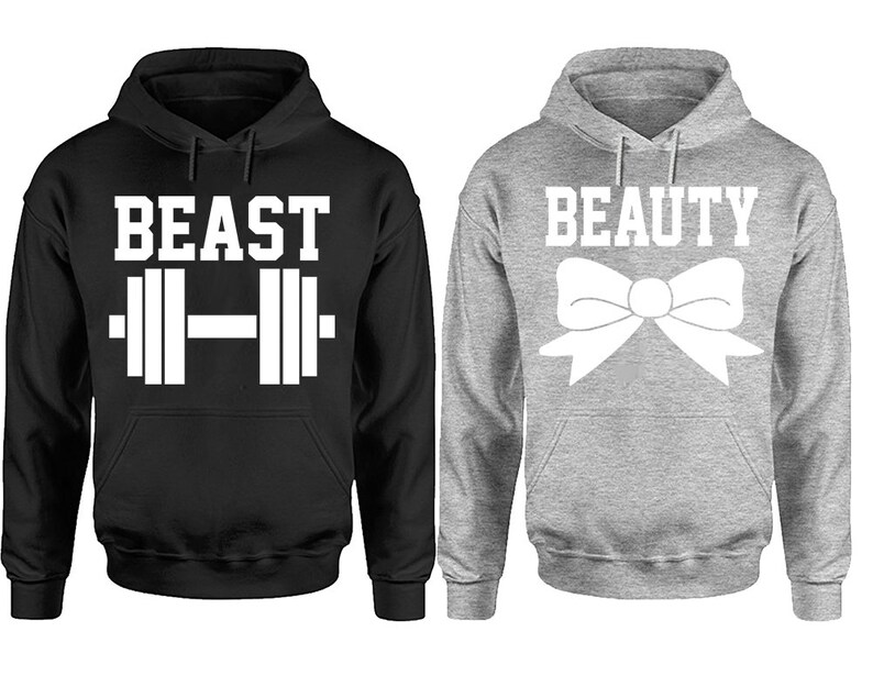 Beauty Beast Couple Hoodies, Matching Couple Hoodies, Couple Hoodies, Sold Separately image 5