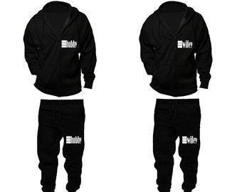 Hubby Wifey Full zip Hoodie Jogger pants Clothing, Women Joggers Men Joggers King Queen Hoodies Matching 4 items  Sold Separately