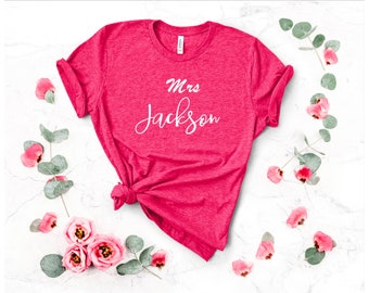 Mrs t shirt future wifey custom last name engagement shirt wedding shirt spring unisex size