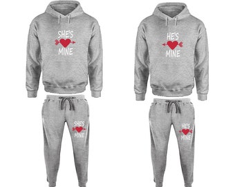 She's mine He's mine Hoodie Jogger pants matching couples Clothing, Women Joggers Men Joggers King Queen Matching 4 items  Sold Separately