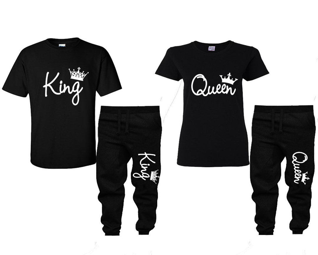 King Queen Couple Shirts, Quen King Matching Unisex Joggers Couple 4 ...