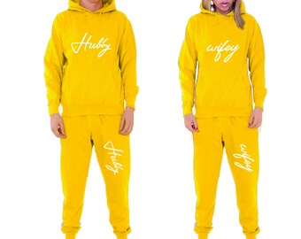 Hubby wifey Sweatsuits hoodie jogger pants tracksuits for couples matching outfits matching sweatpants anniversary sets sold separately!