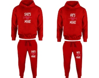 She's mine He's mine Hoodie Jogger pants Valentines Clothing, Women Joggers Men Joggers King Queen Hoodies Matching 4 items  Sold Separately