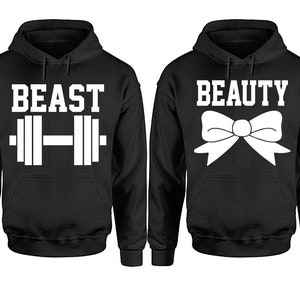 Beauty Beast Couple Hoodies, Matching Couple Hoodies, Couple Hoodies, Sold Separately image 1