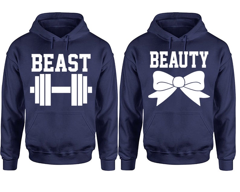 beauty and beast couple hoodies