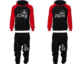 King Queen cross couple tracksuits Hoodie Jogger pants sweatsuit Women Jogger Men Jogger King Queen Hoodies Matching 4 items Sold Separately