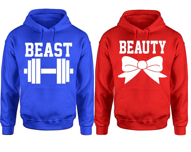 Beauty Beast Couple Hoodies, Matching Couple Hoodies, Couple Hoodies, Sold Separately image 9