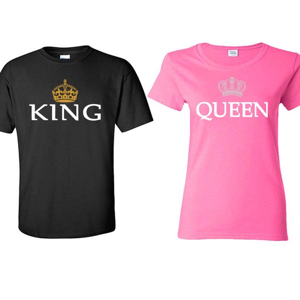 King and Queen Couple Shirts, Matching Couple Shirts, His and Her Shirts man shirts, woman shirts vacation shirts