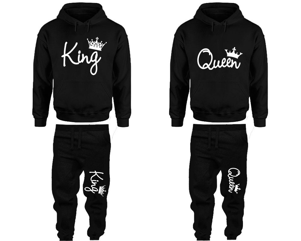 Couple Hoodies King Queen Simple Style Sweatershirt – os melhores