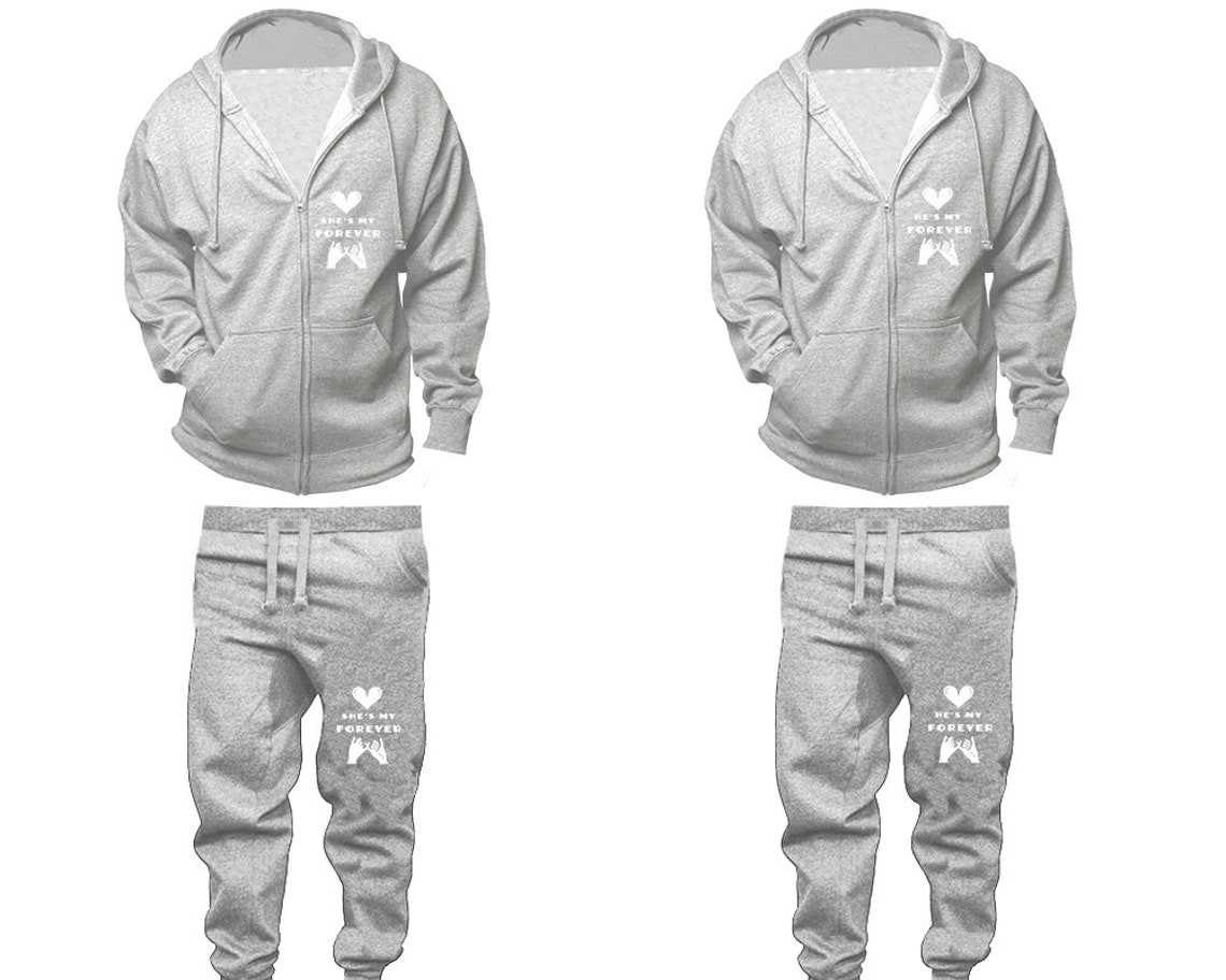 Forever Couple Matching Tracksuits Sweatpants Full Zip Hoodie - Etsy