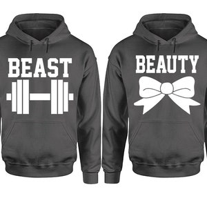 Beauty Beast Couple Hoodies, Matching Couple Hoodies, Couple Hoodies, Sold Separately image 6