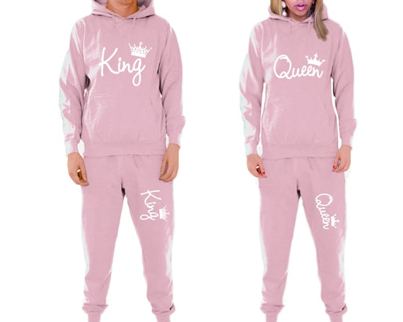King Queen Couple Hoodie Jogger Pants Sweatpants Tracksuit Matching King and Queen Sets Sold Separately Etsy