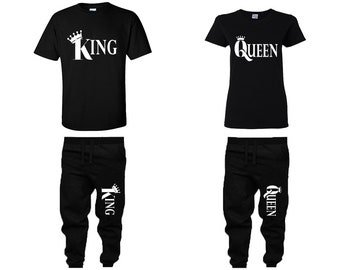 King Queen Couple Shirts, Quen King Matching Unisex Joggers Couple 4 ...