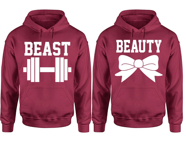 Beauty Beast Couple Hoodies, Matching Couple Hoodies, Couple Hoodies, Sold Separately image 4