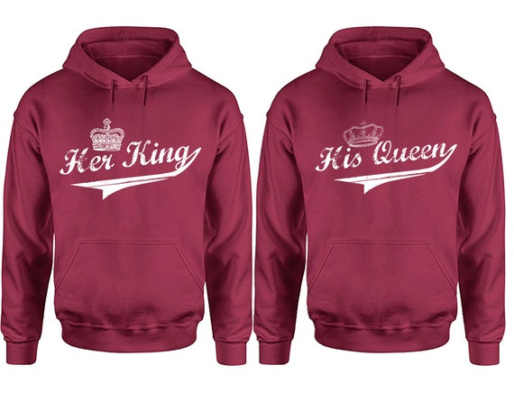 Her King His Queen Christmas Gift Hoodies Crown Hoodies Matching Couple Hoodies Pullover Hoodies Sold Separately Etsy Canada