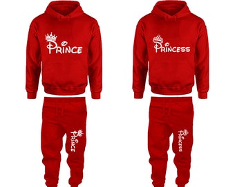Princess Prince Hoodie Jogger pants Christmas gift Clothing, Women Joggers Men Joggers King Queen Hoodies Matching 4 items  Sold Separately