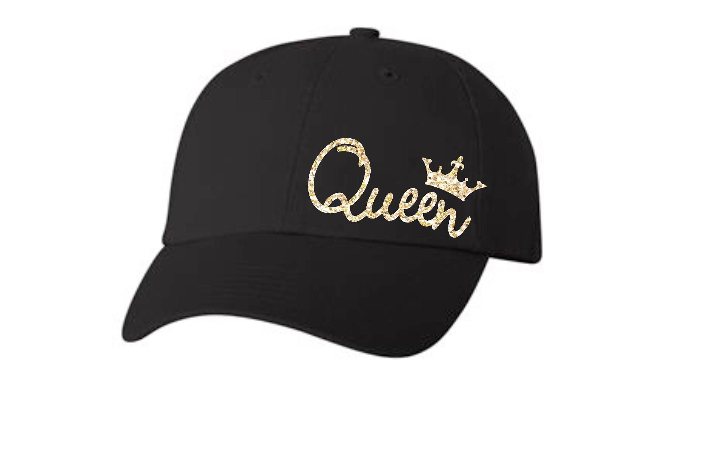 Women\'s Black Cotton Baseball Cap with Glitter Logo Unstructured Adjustable Wicked Glitter Print Logo Women main image 2