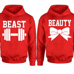 Beauty Beast Couple Hoodies, Matching Couple Hoodies, Couple Hoodies, Sold Separately image 2