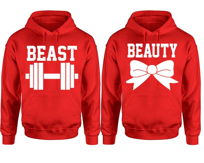 Beauty Beast Couple Hoodies, Matching Couple Hoodies, Couple Hoodies, Sold Separately image 2