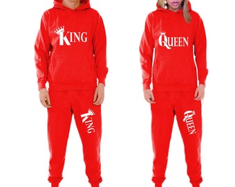 Bridal gift Couple King Queen hoodie jogger pants sweatpants tracksuit matching king and queen sets sold separately!