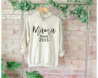 Mother since date hoodie sand sweatshirt mothers day gift, gift for mom, funny gift idea unisex hoodie, t shirt,