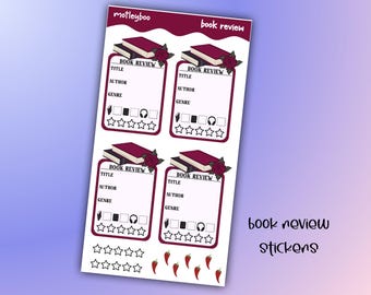 Dark Romance Book Review Sticker Sheet: Goth Planner Stickers