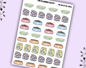 Cat Food Planner Stickers: Kitty Daily Life Stickers