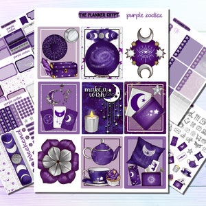 weekly planner sticker kit, planner stickers, zodiac stickers, celestial sticker kit, vertical planner, witch stickers, planner
