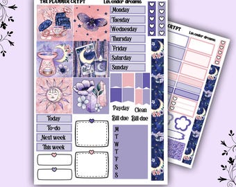 hobonichi cousin, weekly sticker kit, A5 planner, gothic stickers, planner stickers, witch stickers, mystical stickers, celestial stickers