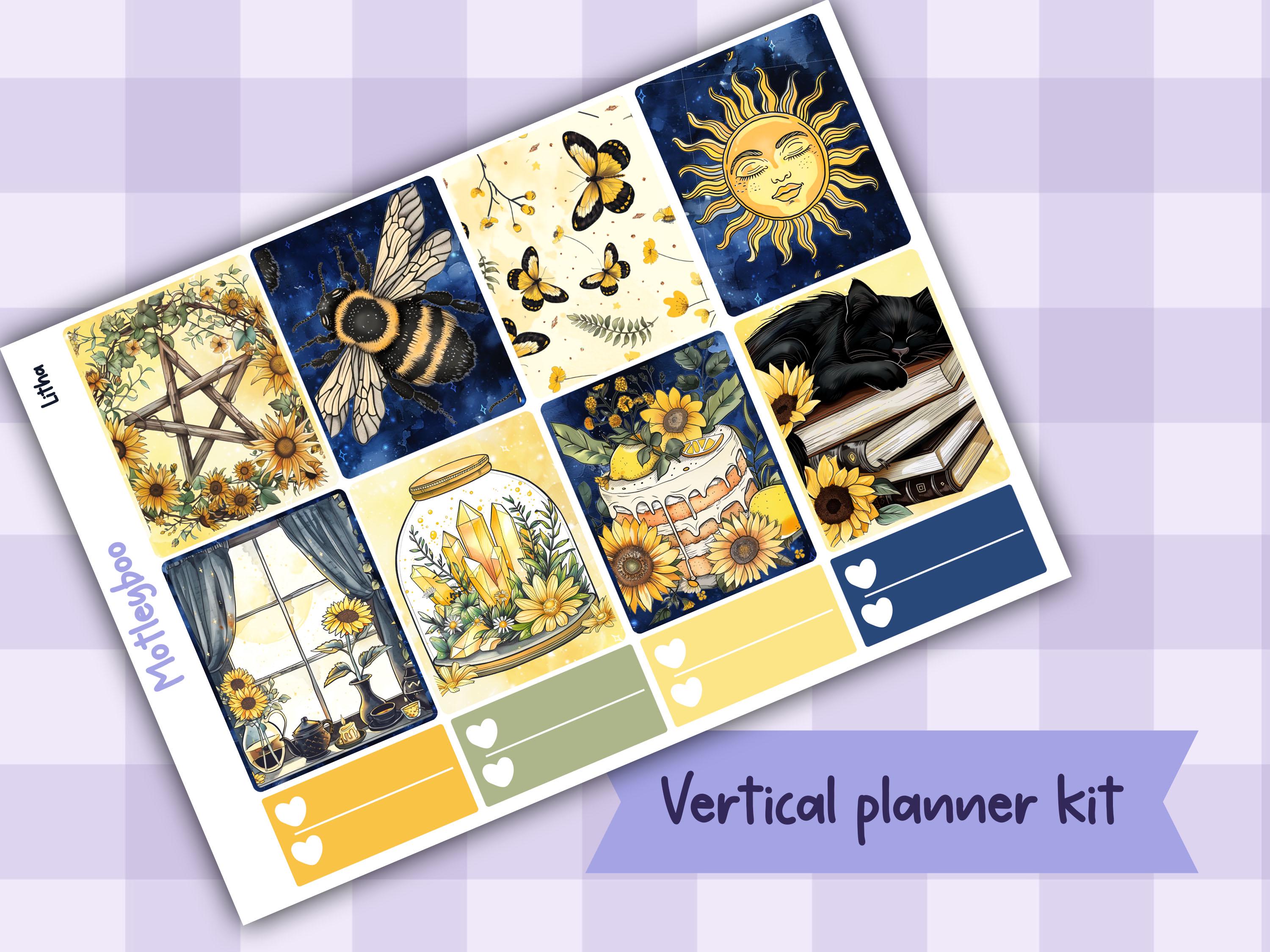 Litha Vertical Weekly Planner Sticker Kit, Pagan Celestial Witchy ...