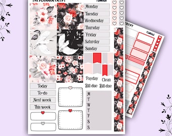 hobonichi cousin, weekly sticker kit, A5 planner, planner stickers, flower stickers, watercolour stickers,