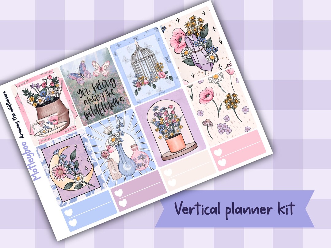 Wildflower Moonchild Vertical Planner Weekly Sticker Kit, Witchy Vibes ...