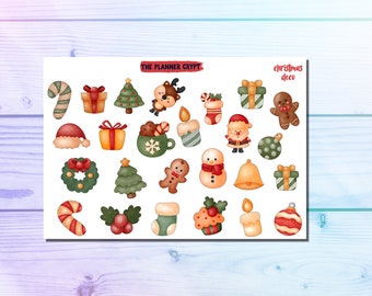 christmas sticker sheet, cute christmas stickers, planner stickers, xmas stickers, stickers for christmas, card stickers, journalling