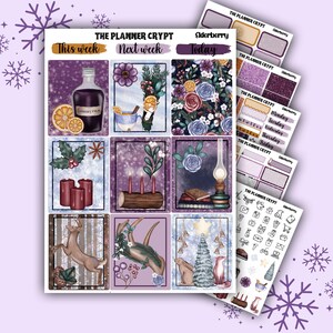 Christmas weekly planner sticker kit, winter stickers, Christmas stickers, xmas stickers, vertical planner,  stickers, planner stickers